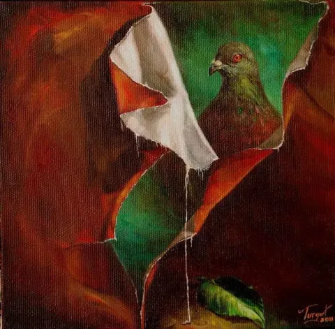 "isimsiz" eseri TURGUT AKARSU tarafından 20x20 cm ölçülerinde yapılmıştır.