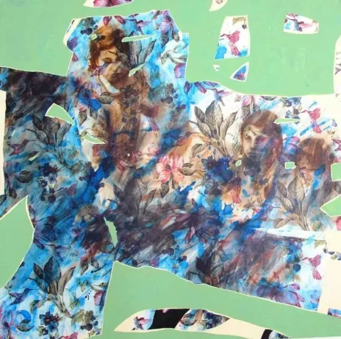 "isimsiz" eseri GÜLVELİ KAYA tarafından 2012 yılında 150x150 cm ölçülerinde Tuval üzeri akrilik boya tekniği ile yapılmıştır.