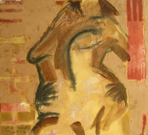"isimsiz" eseri VEDAT ÖRS tarafından 2012 yılında 100x110 cm ölçülerinde Tuval üzeri karışık teknik tekniği ile yapılmıştır.