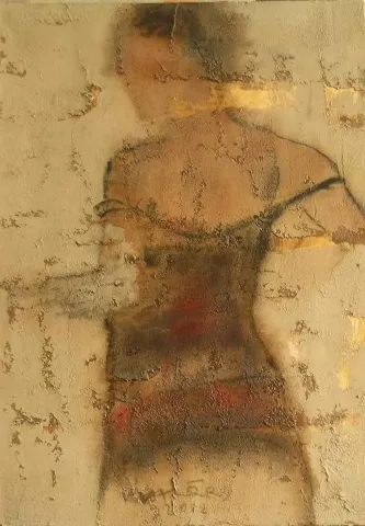 "isimsiz" eseri VEDAT ÖRS tarafından 2012 yılında 70x50 cm ölçülerinde Tuval üzeri karışık teknik tekniği ile yapılmıştır.