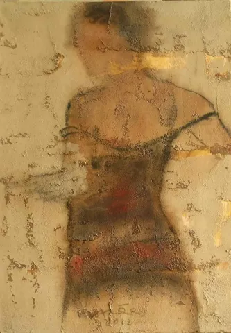 "isimsiz" eseri VEDAT ÖRS tarafından 2012 yılında 70x50 cm ölçülerinde Tuval üzeri karışık teknik tekniği ile yapılmıştır.