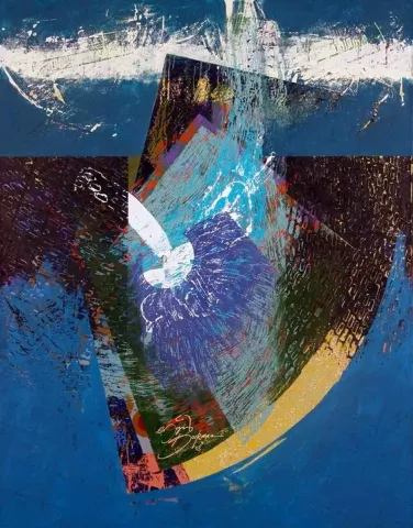 "isimsiz" eseri ENGİN KORKMAZ tarafından 2012 yılında 135x105 cm ölçülerinde Tuval üzeri akrilik boya tekniği ile yapılmıştır.