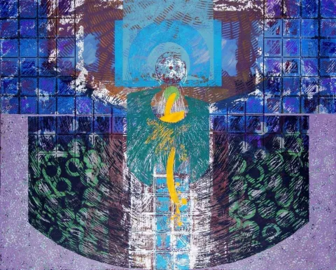"isimsiz" eseri ENGİN KORKMAZ tarafından 2012 yılında 105x135 cm ölçülerinde Tuval üzeri akrilik boya tekniği ile yapılmıştır.