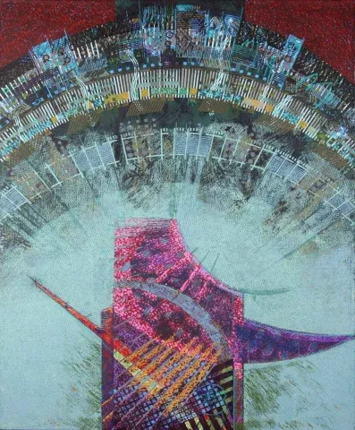 "isimsiz" eseri ENGİN KORKMAZ tarafından 2011 yılında 135x105 cm ölçülerinde Tuval üzeri akrilik boya tekniği ile yapılmıştır.