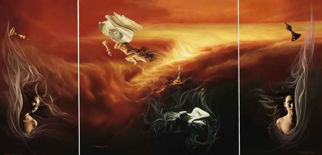 FİRDEVSİ FEYZULLAH — “Kırmızı Hat”, 2010 "Kırmızı Hat" eseri FİRDEVSİ FEYZULLAH tarafından 2010 yılında 70x140 cm ölçülerinde Tuval üzeri yağlı boya tekniği ile yapılmıştır.