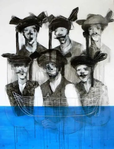 "isimsiz" eseri ERCAN AYÇİÇEK tarafından 2013 yılında 93x72 cm ölçülerinde Tuval üzeri yağlı boya tekniği ile yapılmıştır.