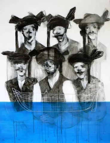 "isimsiz" eseri ERCAN AYÇİÇEK tarafından 2013 yılında 93x72 cm ölçülerinde Tuval üzeri yağlı boya tekniği ile yapılmıştır.