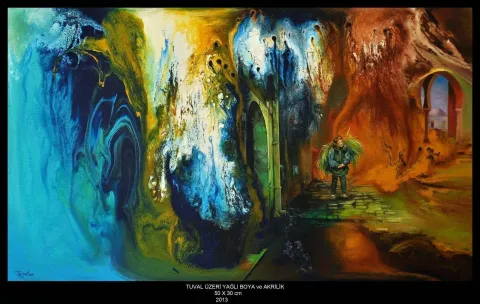 "İzlenimyorum - Tunus" eseri TURGUT AKARSU tarafından 2013 yılında 30x50 cm ölçülerinde Tuval üzeri akrilik boya tekniği ile yapılmıştır.