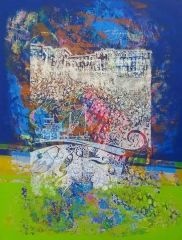 "isimsiz" eseri ENGİN KORKMAZ tarafından 2014 yılında 120x90 cm ölçülerinde Tuval üzeri akrilik boya tekniği ile yapılmıştır.