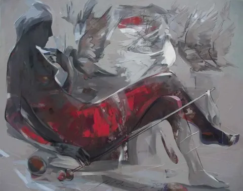 "isimsiz" eseri HAKAN ERASLAN tarafından 2014 yılında 73x92 cm ölçülerinde Tuval üzeri akrilik boya tekniği ile yapılmıştır.