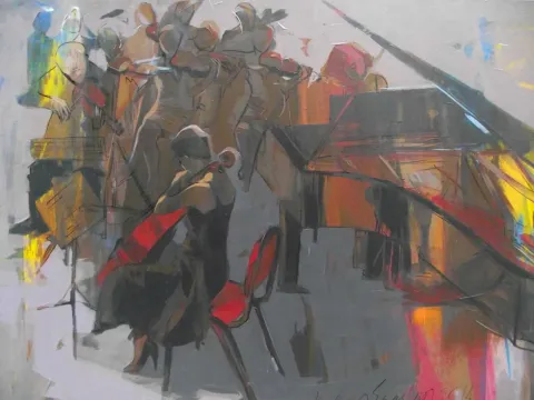 "isimsiz" eseri HAKAN ERASLAN tarafından 2014 yılında 90x120 cm ölçülerinde Tuval üzeri akrilik boya tekniği ile yapılmıştır.