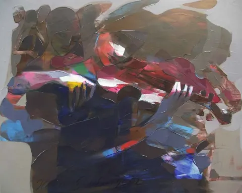 "isimsiz" eseri HAKAN ERASLAN tarafından 2014 yılında 73x92 cm ölçülerinde Tuval üzeri akrilik boya tekniği ile yapılmıştır.