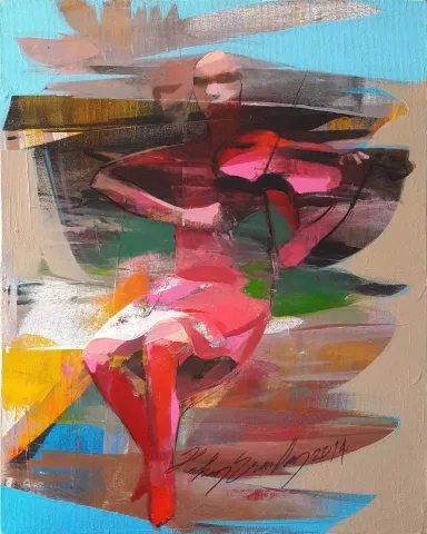 "isimsiz" eseri HAKAN ERASLAN tarafından 2014 yılında 41x33 cm ölçülerinde Tuval üzeri akrilik boya tekniği ile yapılmıştır.