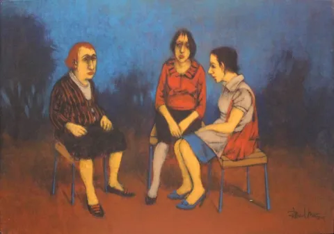 "isimsiz" eseri ORHAN UMUT tarafından 2014 yılında 50x70 cm ölçülerinde Tuval üzeri akrilik boya tekniği ile yapılmıştır.