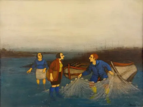 "isimsiz" eseri ORHAN UMUT tarafından 2013 yılında 60x80 cm ölçülerinde Tuval üzeri akrilik boya tekniği ile yapılmıştır.