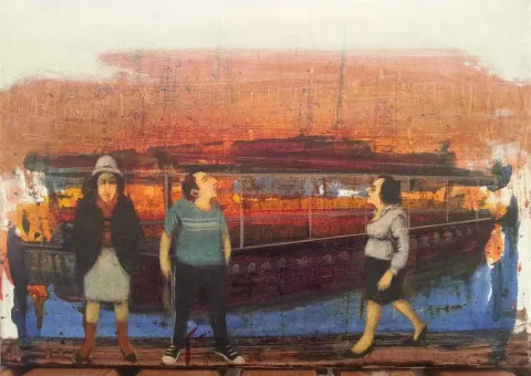 "isimsiz" eseri ORHAN UMUT tarafından 2013 yılında 35x50 cm ölçülerinde Tuval üzeri akrilik boya tekniği ile yapılmıştır.
