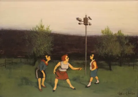 "isimsiz" eseri ORHAN UMUT tarafından 2014 yılında 50x70 cm ölçülerinde Tuval üzeri akrilik boya tekniği ile yapılmıştır.