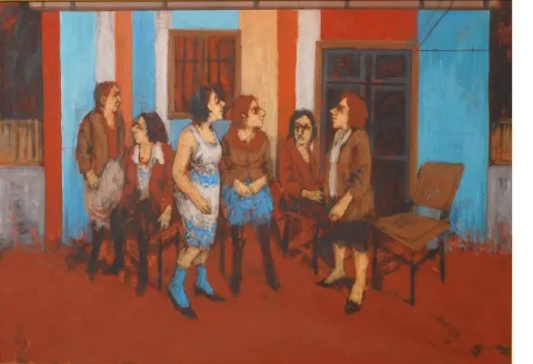 "isimsiz" eseri ORHAN UMUT tarafından 2009 yılında 50x70 cm ölçülerinde Tuval üzeri akrilik boya tekniği ile yapılmıştır.