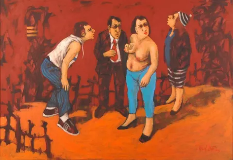 "isimsiz" eseri ORHAN UMUT tarafından 2010 yılında 70x100 cm ölçülerinde Tuval üzeri akrilik boya tekniği ile yapılmıştır.