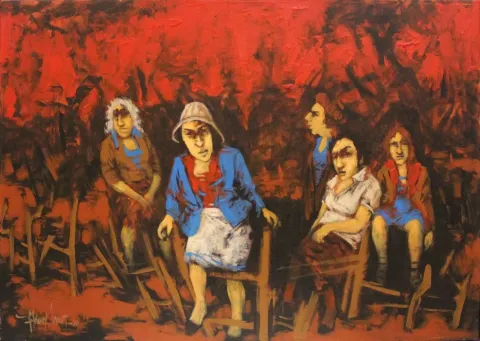 "isimsiz" eseri ORHAN UMUT tarafından 2011 yılında 50x70 cm ölçülerinde Tuval üzeri akrilik boya tekniği ile yapılmıştır.