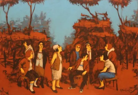 "isimsiz" eseri ORHAN UMUT tarafından 2009 yılında 70x100 cm ölçülerinde Tuval üzeri akrilik boya tekniği ile yapılmıştır.