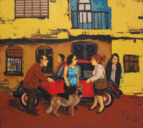 "isimsiz" eseri ORHAN UMUT tarafından 2010 yılında 135x150 cm ölçülerinde Tuval üzeri akrilik boya tekniği ile yapılmıştır.