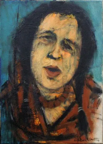 "isimsiz" eseri ORHAN UMUT tarafından 2014 yılında 35x25 cm ölçülerinde Tuval üzeri akrilik boya tekniği ile yapılmıştır.