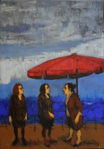 "isimsiz" eseri ORHAN UMUT tarafından 2012 yılında 50x35 cm ölçülerinde Tuval üzeri akrilik boya tekniği ile yapılmıştır.