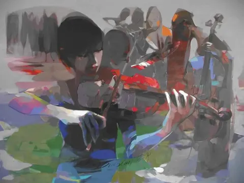 "isimsiz" eseri HAKAN ERASLAN tarafından 2014 yılında 90x120 cm ölçülerinde Tuval üzeri akrilik boya tekniği ile yapılmıştır.