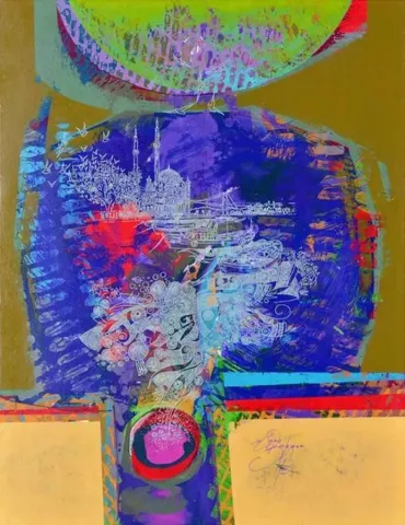 "isimsiz" eseri ENGİN KORKMAZ tarafından 2014 yılında 93x72 cm ölçülerinde Tuval üzeri akrilik boya tekniği ile yapılmıştır.
