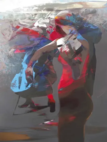 "Müzisyenler" eseri HAKAN ERASLAN tarafından 2015 yılında 120x90 cm ölçülerinde Tuval üzeri akrilik boya tekniği ile yapılmıştır.
