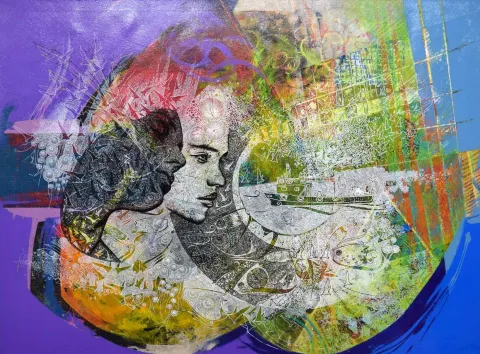 Bu eser ENGİN KORKMAZ tarafından 2015 yılında 90x120 cm ölçülerinde Tuval üzeri akrilik boya tekniği ile yapılmıştır.