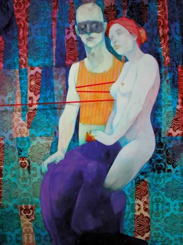 "Duvar Kağıdını Değişelim Lütfen" eseri ERCAN AYÇİÇEK tarafından 2015 yılında 120x90 cm ölçülerinde Tuval üzeri akrilik boya tekniği ile yapılmıştır.