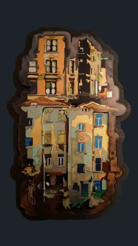 Bu eser EMRE LÜLE tarafından 2015 yılında 44x29 cm ölçülerinde Pleksiglas+Ahşap tekniği ile yapılmıştır.