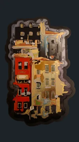Bu eser EMRE LÜLE tarafından 2015 yılında 44x29 cm ölçülerinde Pleksiglas+Ahşap tekniği ile yapılmıştır.