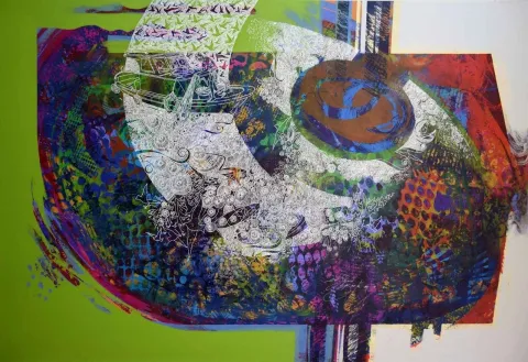 "İsimsiz" eseri ENGİN KORKMAZ tarafından 2014 yılında 100x150 cm ölçülerinde Tuval üzeri akrilik boya tekniği ile yapılmıştır.