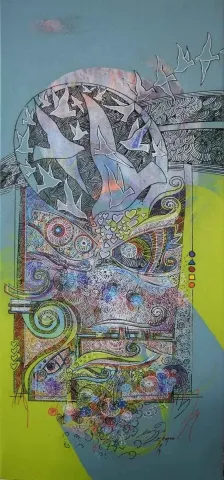 "İsimsiz" eseri ENGİN KORKMAZ tarafından 2014 yılında 67x29 cm ölçülerinde Tuval üzeri akrilik boya tekniği ile yapılmıştır.
