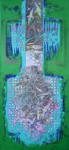 "İsimsiz" eseri ENGİN KORKMAZ tarafından 2014 yılında 67x29 cm ölçülerinde Tuval üzeri akrilik boya tekniği ile yapılmıştır.