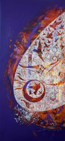 "İsimsiz" eseri ENGİN KORKMAZ tarafından 2014 yılında 67x29 cm ölçülerinde Tuval üzeri akrilik boya tekniği ile yapılmıştır.