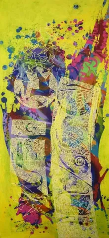 "İsimsiz" eseri ENGİN KORKMAZ tarafından 2014 yılında 67x29 cm ölçülerinde Tuval üzeri akrilik boya tekniği ile yapılmıştır.