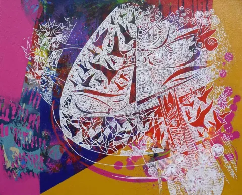 Bu eser ENGİN KORKMAZ tarafından 2015 yılında 40x50 cm ölçülerinde Tuval üzeri akrilik boya tekniği ile yapılmıştır.