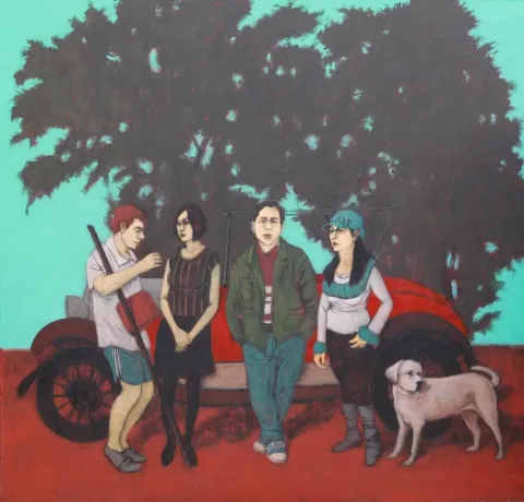 "İsimsiz" eseri ORHAN UMUT tarafından 2015 yılında 140x147 cm ölçülerinde Tuval üzeri akrilik boya tekniği ile yapılmıştır.