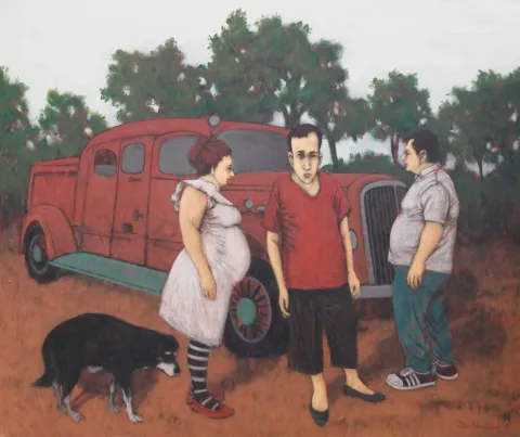 "İsimsiz" eseri ORHAN UMUT tarafından 2015 yılında 126x150 cm ölçülerinde Tuval üzeri akrilik boya tekniği ile yapılmıştır.