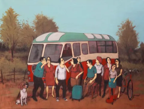 "İsimsiz" eseri ORHAN UMUT tarafından 2015 yılında 90x120 cm ölçülerinde Tuval üzeri akrilik boya tekniği ile yapılmıştır.