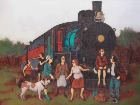 "İsimsiz" eseri ORHAN UMUT tarafından 2015 yılında 90x120 cm ölçülerinde Tuval üzeri akrilik boya tekniği ile yapılmıştır.