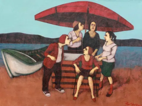 "İsimsiz" eseri ORHAN UMUT tarafından 2015 yılında 60x80 cm ölçülerinde Tuval üzeri akrilik boya tekniği ile yapılmıştır.
