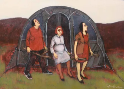 "İsimsiz" eseri ORHAN UMUT tarafından 2014 yılında 50x70 cm ölçülerinde Tuval üzeri akrilik boya tekniği ile yapılmıştır.