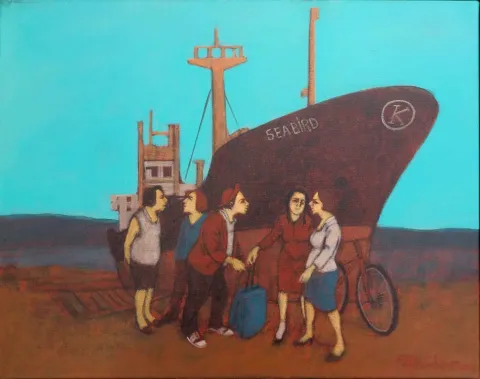 "İsimsiz" eseri ORHAN UMUT tarafından 2015 yılında 40x50 cm ölçülerinde Tuval üzeri akrilik boya tekniği ile yapılmıştır.