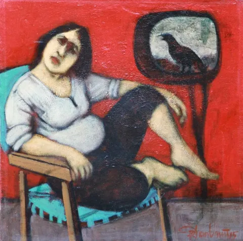 "İsimsiz" eseri ORHAN UMUT tarafından 2015 yılında 30x30 cm ölçülerinde Tuval üzeri akrilik boya tekniği ile yapılmıştır.