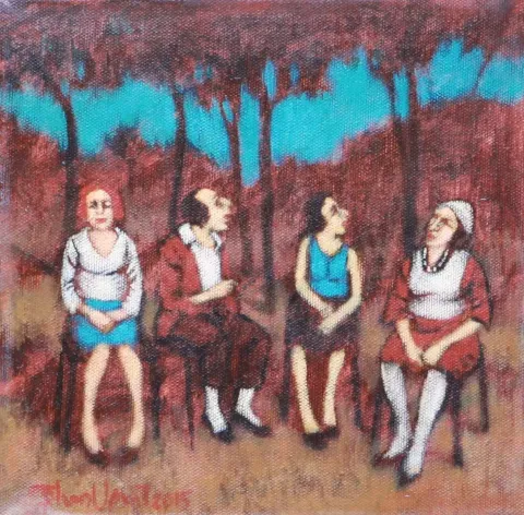 "İsimsiz" eseri ORHAN UMUT tarafından 2015 yılında 20x20 cm ölçülerinde Tuval üzeri akrilik boya tekniği ile yapılmıştır.